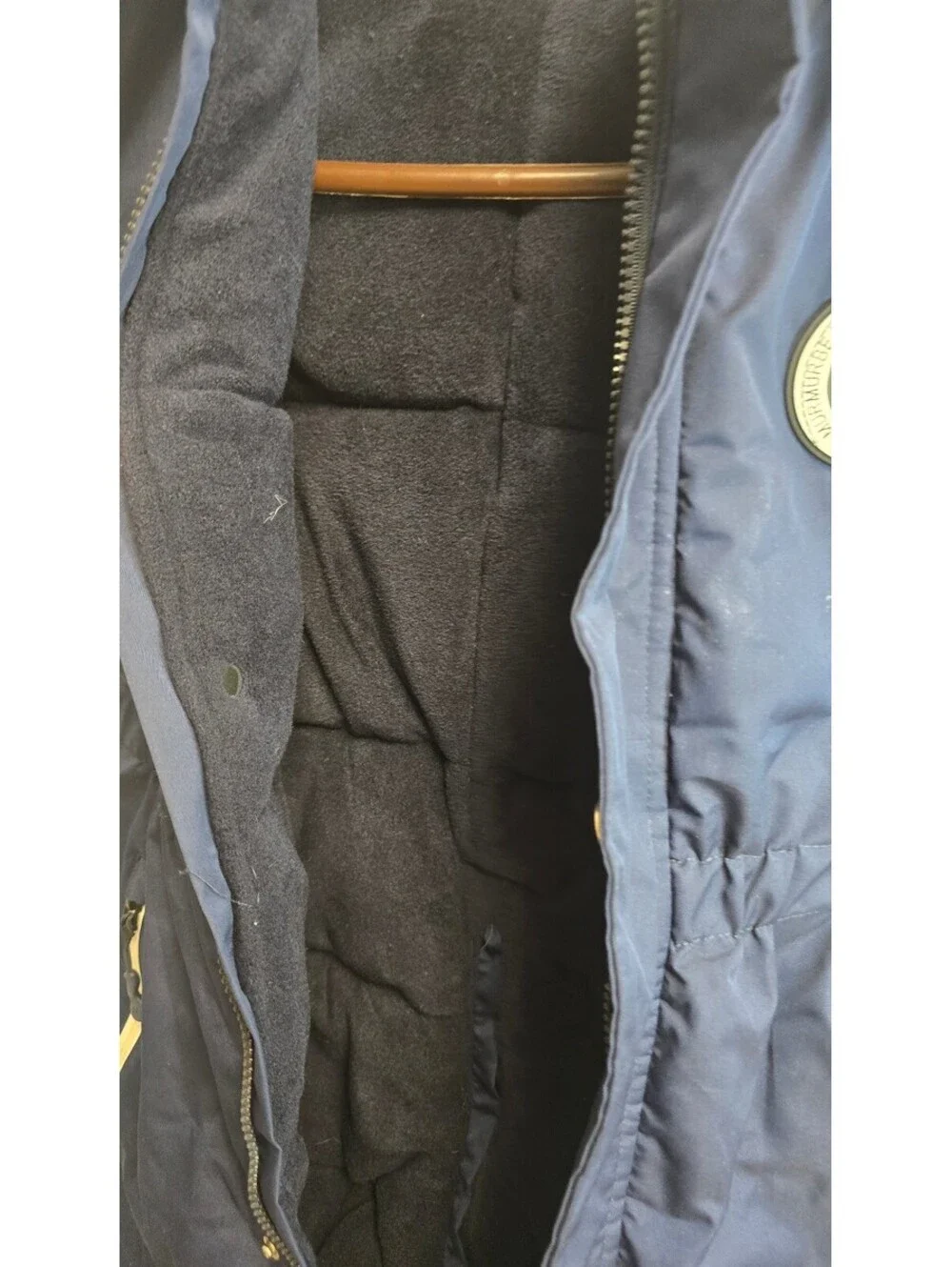 MurmurBear Kids Winter Snowsuit Navy Blue Hooded Insulated 120 cm